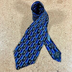 Ermenegildo Zegna Men's 100% Silk Necktie Made in Italy Architectural Art Deco